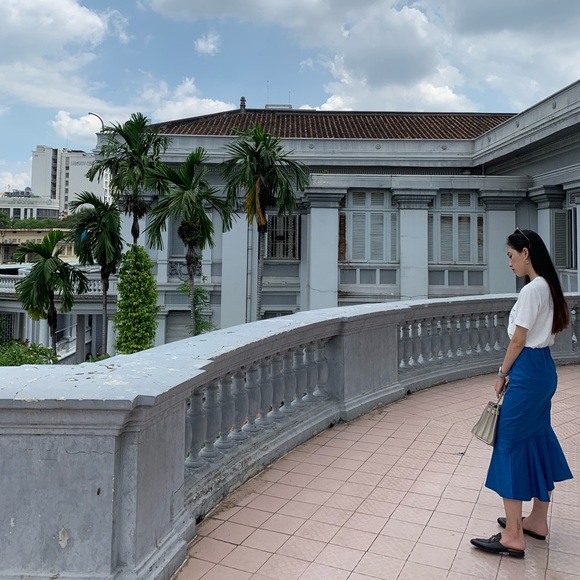 Blue fish tail skirt with elastic band - Picture 3 of 4